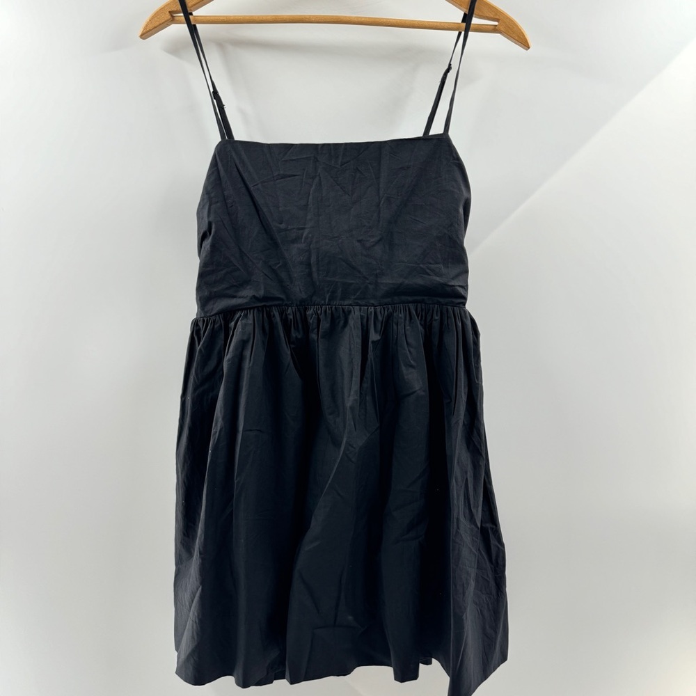 Forever 21 Black Babydoll Mini Dress Tie-Back Bow, Size Medium